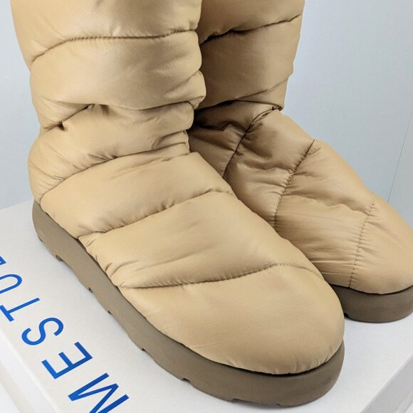 NWB Piumestudio Luna Camel Pillow Boot Womens 39/8 Evereve Ankle Bootie Vegan - Picture 6 of 7